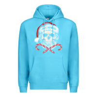 Ocean Blue bah humbug skull santa hat christmas funny quote Premium Hoodie - linhVisuals