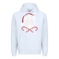 White bah humbug skull santa hat christmas funny quote Premium Hoodie - linhVisuals