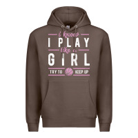 Coffee basketball gifts for girls i know i play like a girl try to keep up in Premium Hoodie - linhVisuals
