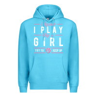 Ocean Blue basketball gifts for girls i know i play like a girl try to keep up in Premium Hoodie - linhVisuals