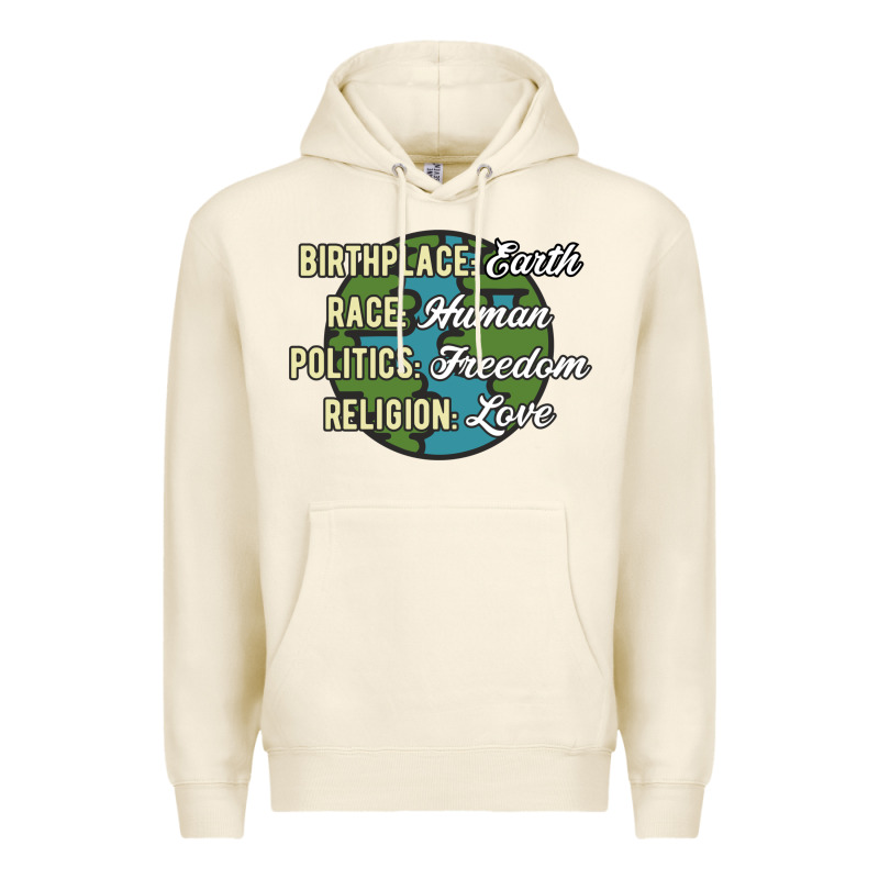 Birthplace Earth Race Human Politics Freedom Religion Love Equality Al Premium Hoodie by linhVisuals | Teevron