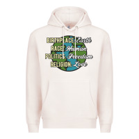 Pale Pink birthplace earth race human politics freedom religion love equality al Premium Hoodie - linhVisuals