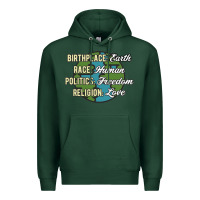 Sports Green birthplace earth race human politics freedom religion love equality al Premium Hoodie - linhVisuals