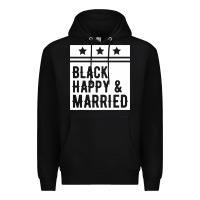 Black black happy & married funny wedding gifts Premium Hoodie - linhVisuals