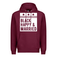 Burgundy black happy & married funny wedding gifts Premium Hoodie - linhVisuals