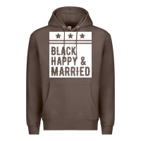 Coffee black happy & married funny wedding gifts Premium Hoodie - linhVisuals
