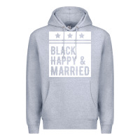 Heather Grey black happy & married funny wedding gifts Premium Hoodie - linhVisuals