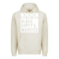 Oatmeal Heather black happy & married funny wedding gifts Premium Hoodie - linhVisuals