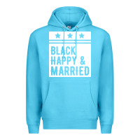 Ocean Blue black happy & married funny wedding gifts Premium Hoodie - linhVisuals