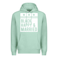 Seafoam black happy & married funny wedding gifts Premium Hoodie - linhVisuals