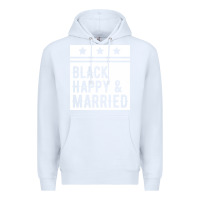 White black happy & married funny wedding gifts Premium Hoodie - linhVisuals