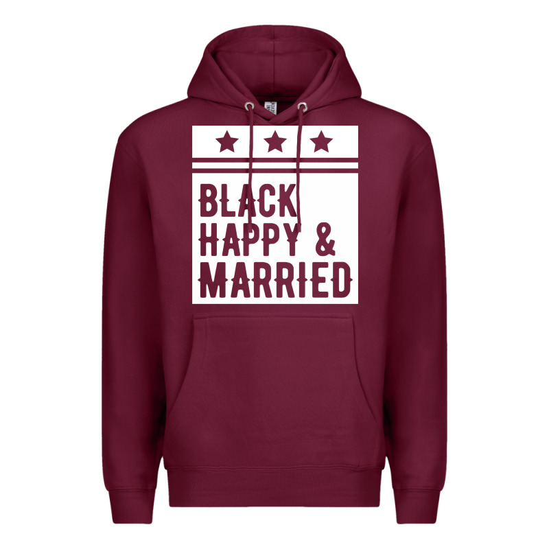 Black Happy & Married Funny Wedding Gifts Premium Hoodie by linhVisuals | Teevron