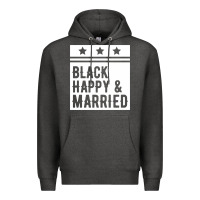 Charcoal Heather black happy & married funny wedding gifts Premium Hoodie - linhVisuals