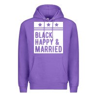 Purple black happy & married funny wedding gifts Premium Hoodie - linhVisuals