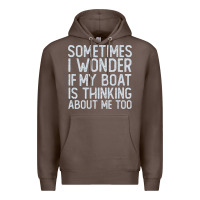 Coffee boating funny if my boat is thinking about me too funny pontoon boat l Premium Hoodie - linhVisuals