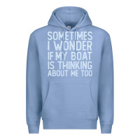 Colony Blue boating funny if my boat is thinking about me too funny pontoon boat l Premium Hoodie - linhVisuals