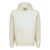 Oatmeal Heather boating funny if my boat is thinking about me too funny pontoon boat l Premium Hoodie - linhVisuals