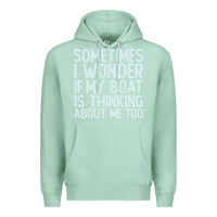 Seafoam boating funny if my boat is thinking about me too funny pontoon boat l Premium Hoodie - linhVisuals
