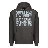 Smoke boating funny if my boat is thinking about me too funny pontoon boat l Premium Hoodie - linhVisuals