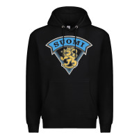 Black faded style suomi finland lion design Premium Hoodie - linhVisuals