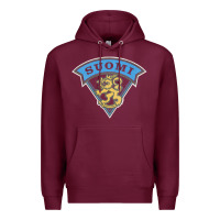 Burgundy faded style suomi finland lion design Premium Hoodie - linhVisuals