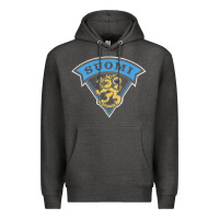 Charcoal Heather faded style suomi finland lion design Premium Hoodie - linhVisuals