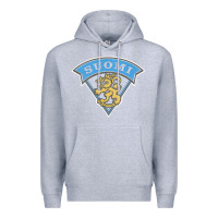 Heather Grey faded style suomi finland lion design Premium Hoodie - linhVisuals
