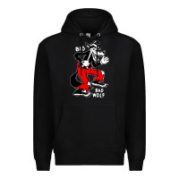 Black big bad wolf Premium Hoodie - linhVisuals
