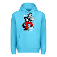 Ocean Blue big bad wolf Premium Hoodie - linhVisuals