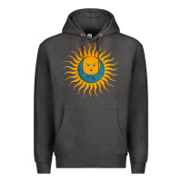 Charcoal Heather king crimson Premium Hoodie - linhVisuals