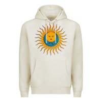 Oatmeal Heather king crimson Premium Hoodie - linhVisuals