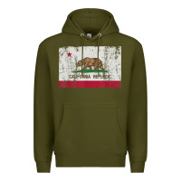 Army Green california flag womens mens heavy distressed vintage gift t shirt Premium Hoodie - linhVisuals