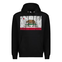 Black california flag womens mens heavy distressed vintage gift t shirt Premium Hoodie - linhVisuals