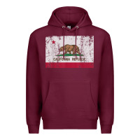 Burgundy california flag womens mens heavy distressed vintage gift t shirt Premium Hoodie - linhVisuals