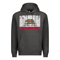 Charcoal Heather california flag womens mens heavy distressed vintage gift t shirt Premium Hoodie - linhVisuals