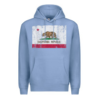 Colony Blue california flag womens mens heavy distressed vintage gift t shirt Premium Hoodie - linhVisuals