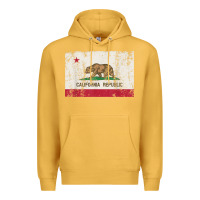 Mustard california flag womens mens heavy distressed vintage gift t shirt Premium Hoodie - linhVisuals