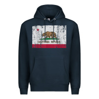Navy california flag womens mens heavy distressed vintage gift t shirt Premium Hoodie - linhVisuals