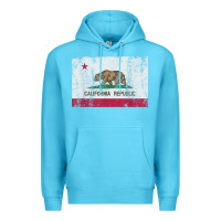 Ocean Blue california flag womens mens heavy distressed vintage gift t shirt Premium Hoodie - linhVisuals