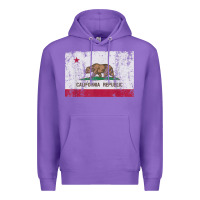 Purple california flag womens mens heavy distressed vintage gift t shirt Premium Hoodie - linhVisuals