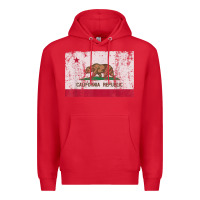 Red california flag womens mens heavy distressed vintage gift t shirt Premium Hoodie - linhVisuals
