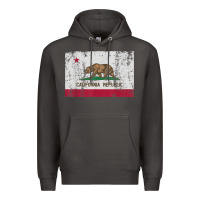 Smoke california flag womens mens heavy distressed vintage gift t shirt Premium Hoodie - linhVisuals