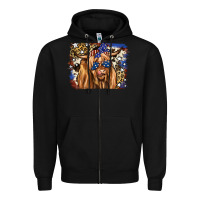 Black 4th of July Highland Cattle Zipper Hoodie - RanaPortraitStore