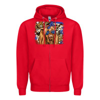 Red 4th of July Highland Cattle Zipper Hoodie - RanaPortraitStore