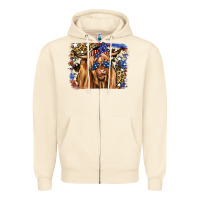 Sandshell 4th of July Highland Cattle Zipper Hoodie - RanaPortraitStore