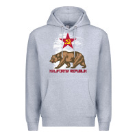 Heather Grey california republic communist kalifornia t shirt Premium Hoodie - linhVisuals