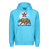 Ocean Blue california republic communist kalifornia t shirt Premium Hoodie - linhVisuals