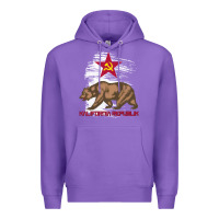 Purple california republic communist kalifornia t shirt Premium Hoodie - linhVisuals