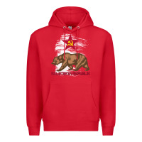 Red california republic communist kalifornia t shirt Premium Hoodie - linhVisuals