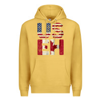 Antique Gold canada us eh american canadian flag vintage america colors patriotic g Premium Hoodie - linhVisuals